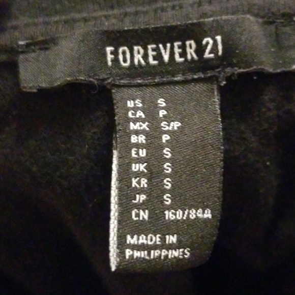 Forever 21 crop top. Black with red on sleeves. SM - Picture 3 of 3